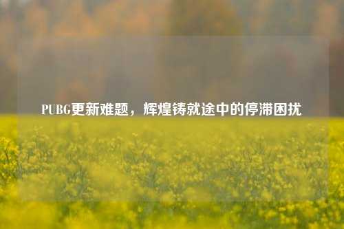 PUBG更新难题,辉煌铸就途中的停滞困扰