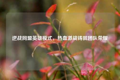 逆战同盟英雄模式,热血激战铸就团队荣耀