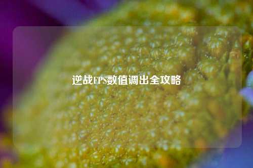 逆战FPS数值调出全攻略