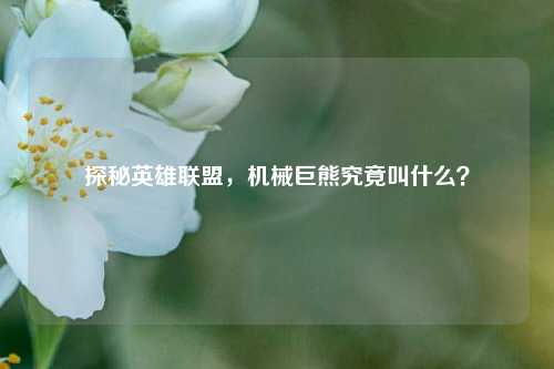 探秘英雄联盟，机械巨熊究竟叫什么？
