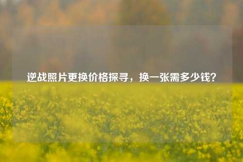 逆战照片更换价格探寻,换一张需多少钱?
