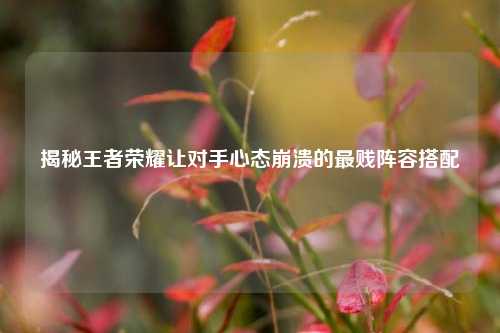 揭秘王者荣耀让对手心态崩溃的最贱阵容搭配