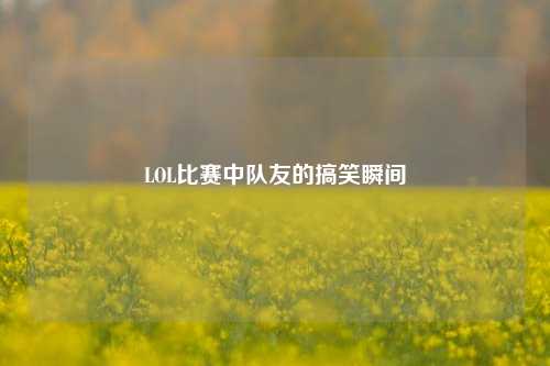 LOL比赛中队友的搞笑瞬间