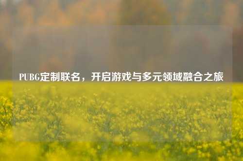 PUBG定制联名,开启游戏与多元领域融合之旅
