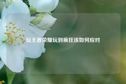 玩王者荣耀玩到疯狂该如何应对
