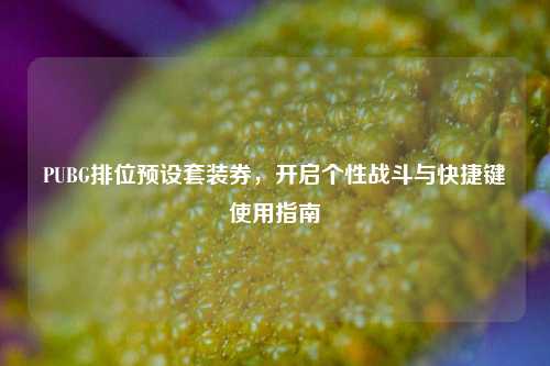 PUBG排位预设套装券,开启个性战斗与快捷键使用指南