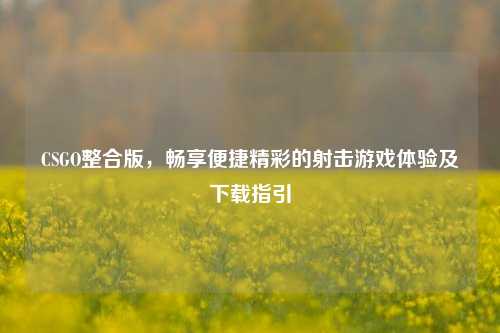 CSGO整合版，畅享便捷精彩的射击游戏体验及下载指引