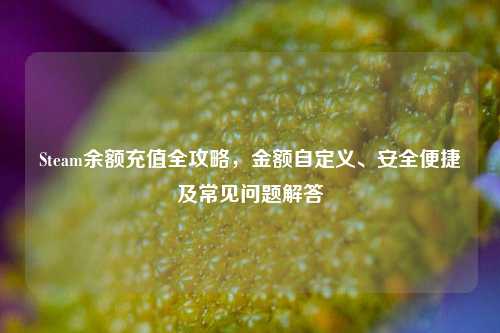 Steam余额充值全攻略,金额自定义、安全便捷及常见问题解答