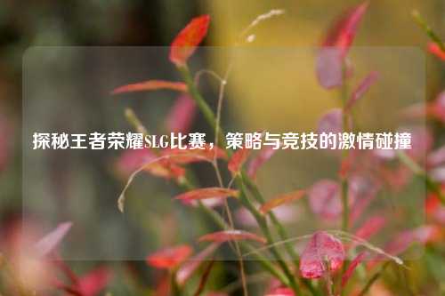 探秘王者荣耀SLG比赛,策略与竞技的激情碰撞