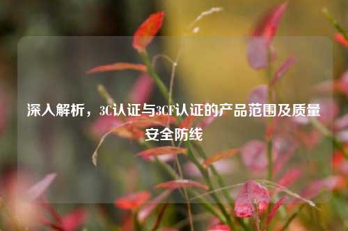 深入解析,3C认证与3CF认证的产品范围及质量安全防线