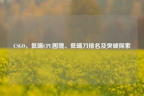 CSGO,低端CPU困境、低端刀排名及突破探索