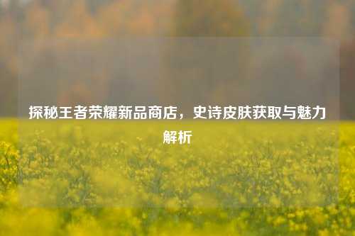 探秘王者荣耀新品商店,史诗皮肤获取与魅力解析