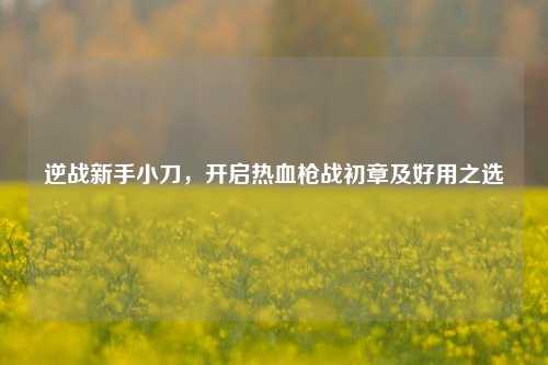 逆战新手小刀,开启热血枪战初章及好用之选
