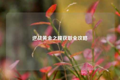 逆战黄金之瞳获取全攻略