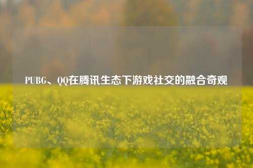 PUBG、QQ在腾讯生态下游戏社交的融合奇观