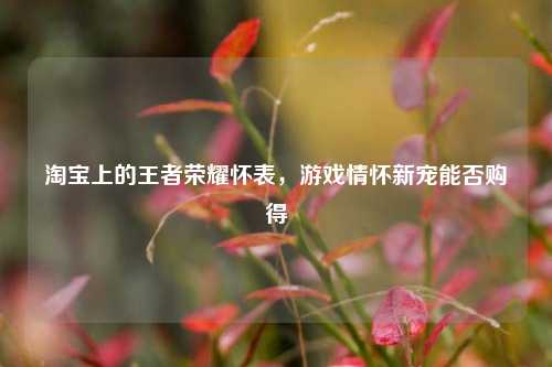 淘宝上的王者荣耀怀表,游戏情怀新宠能否购得