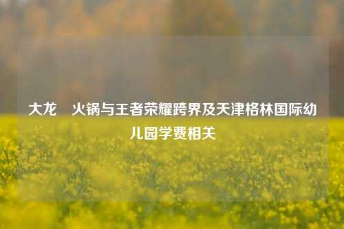 大龙燚火锅与王者荣耀跨界及天津格林国际幼儿园学费相关