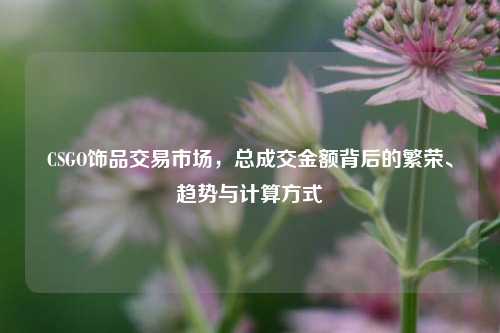 CSGO饰品交易市场，总成交金额背后的繁荣、趋势与计算方式