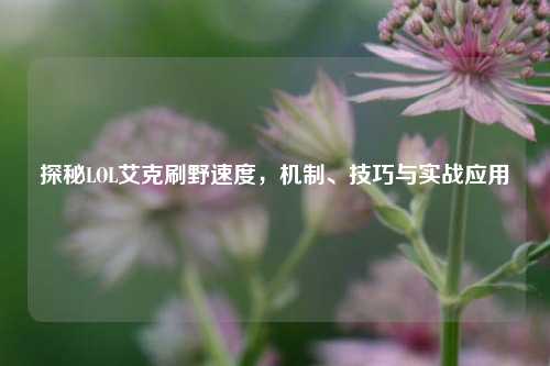 探秘LOL艾克刷野速度,机制、技巧与实战应用