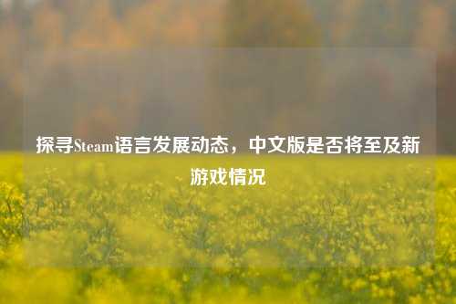 探寻Steam语言发展动态,中文版是否将至及新游戏情况