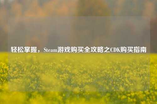 轻松掌握，Steam游戏购买全攻略之CDK购买指南