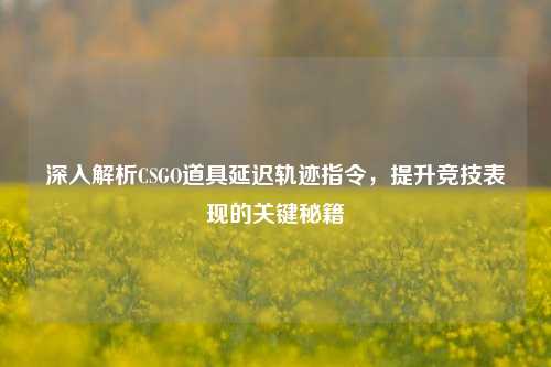深入解析CSGO道具延迟轨迹指令，提升竞技表现的关键秘籍