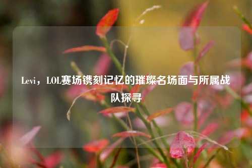 Levi，LOL赛场镌刻记忆的璀璨名场面与所属战队探寻