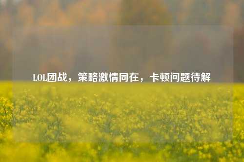 LOL团战，策略激情同在，卡顿问题待解