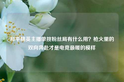 和平精英主播单挑粉丝局有什么用?枪火里的双向奔赴才是电竞最暖的模样