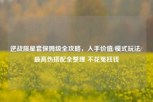 逆战陨星套保姆级全攻略，入手价值/模式玩法/最高伤搭配全整理 不花冤枉钱