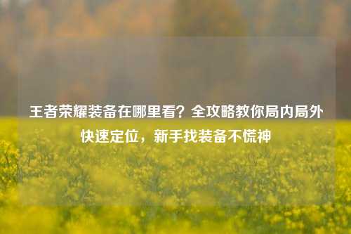 王者荣耀装备在哪里看?全攻略教你局内局外快速定位,新手找装备不慌神
