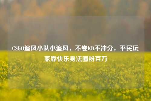 CSGO追风小队小追风,不卷KD不冲分,平民玩家靠快乐身法圈粉百万