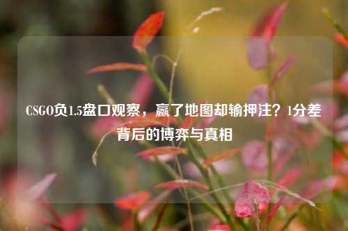 CSGO负1.5盘口观察，赢了地图却输押注？1分差背后的博弈与真相