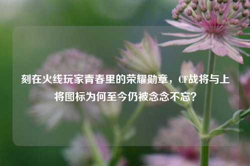 刻在火线玩家青春里的荣耀勋章，CF战将与上将图标为何至今仍被念念不忘？