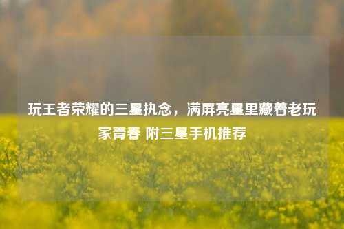 玩王者荣耀的三星执念，满屏亮星里藏着老玩家青春 附三星手机推荐