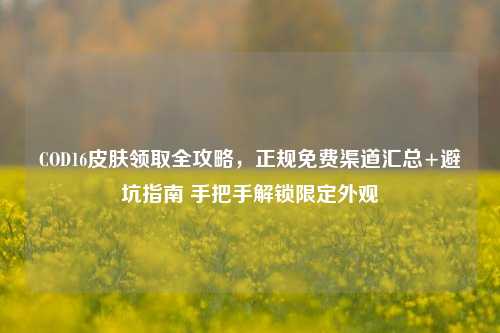 COD16皮肤领取全攻略,正规免费渠道汇总+避坑指南 手把手解锁限定外观