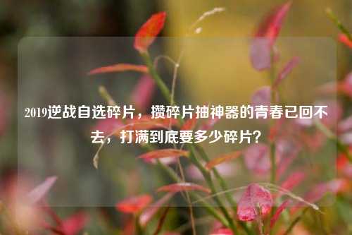 2019逆战自选碎片，攒碎片抽神器的青春已回不去，打满到底要多少碎片？