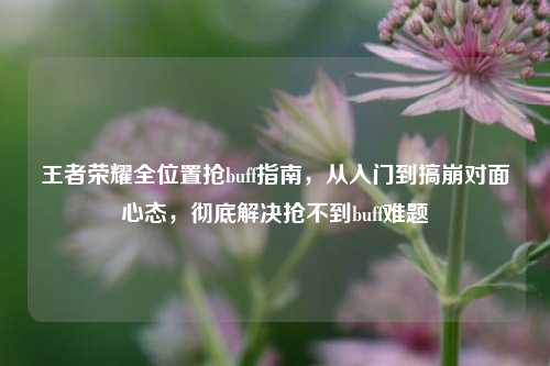 王者荣耀全位置抢buff指南,从入门到搞崩对面心态,彻底解决抢不到buff难题