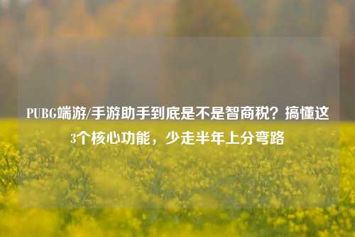 PUBG端游/手游助手到底是不是智商税？搞懂这3个核心功能，少走半年上分弯路