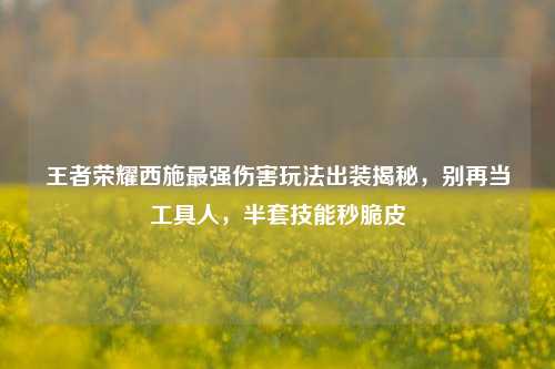 王者荣耀西施最强伤害玩法出装揭秘，别再当工具人，半套技能秒脆皮