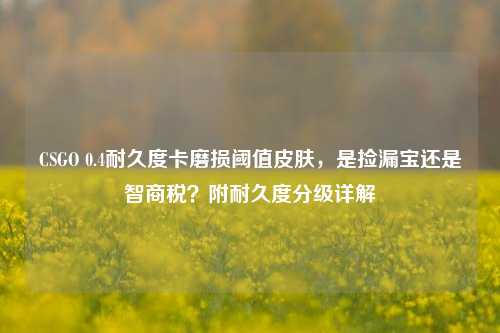 CSGO 0.4耐久度卡磨损阈值皮肤,是捡漏宝还是智商税?附耐久度分级详解