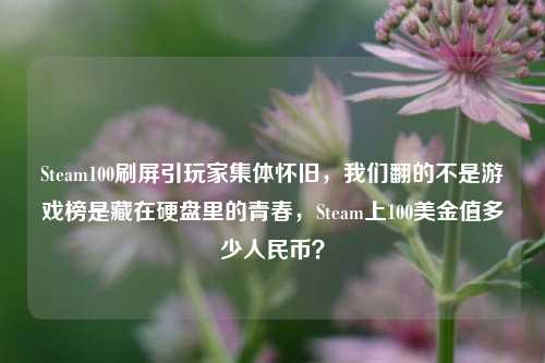 Steam100刷屏引玩家集体怀旧,我们翻的不是游戏榜是藏在硬盘里的青春,Steam上100美金值多少人民币?