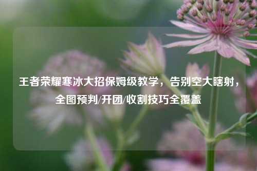 王者荣耀寒冰大招保姆级教学，告别空大瞎射，全图预判/开团/收割技巧全覆盖