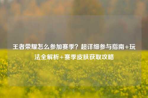 王者荣耀怎么参加赛季？超详细参与指南+玩法全解析+赛季皮肤获取攻略