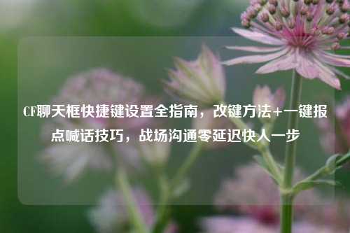 CF聊天框快捷键设置全指南，改键方法+一键报点喊话技巧，战场沟通零延迟快人一步