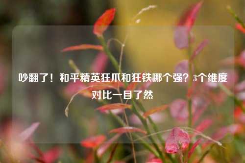 吵翻了!和平精英狂爪和狂铁哪个强?3个维度对比一目了然