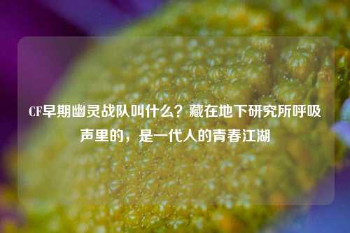 CF早期幽灵战队叫什么?藏在地下研究所呼吸声里的,是一代人的青春江湖