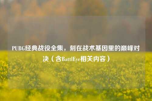 PUBG经典战役全集,刻在战术基因里的巅峰对决(含BattlEye相关内容)