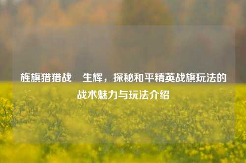 旌旗猎猎战場生辉，探秘和平精英战旗玩法的战术魅力与玩法介绍