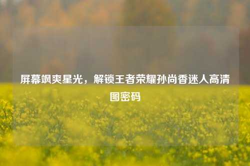屏幕飒爽星光,解锁王者荣耀孙尚香迷人高清图密码